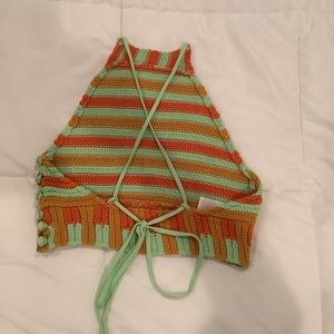 Urban Outfitters Crochet Multicolored Crop Top